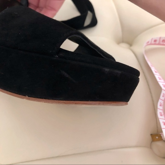 Etienne Aigner black suede Destroy platform sandals - Picture 6 of 9